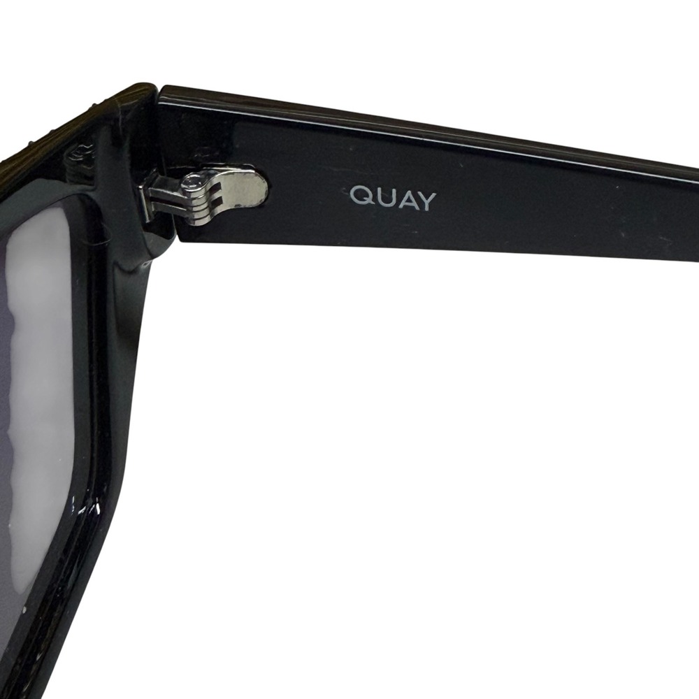 Quay Counting Stars Sunglasses Black Oversized Geometric Cat Eye Frames - Picture 5 of 5